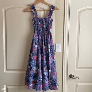 Kate Spade Sundress with smocked top & ruffle straps with side pockets